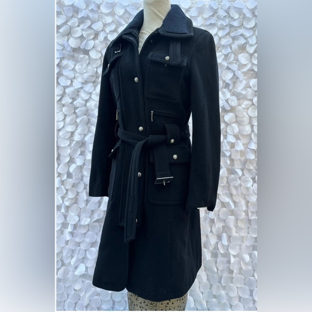 Giacca Gallery trench coat wool military  jacket size M